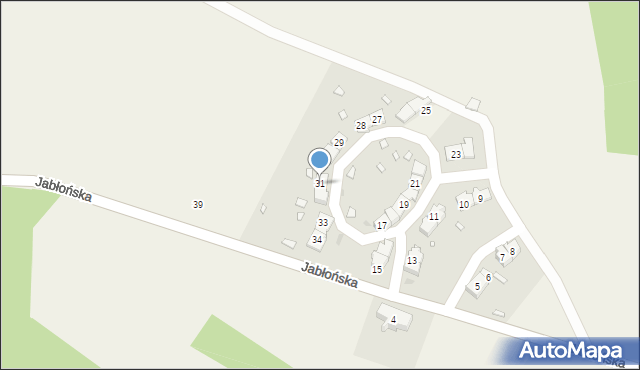 Jugów, Jabłońska, 31, mapa Jugów