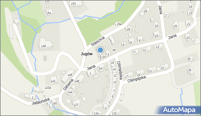 Jugów, Jana, 2, mapa Jugów