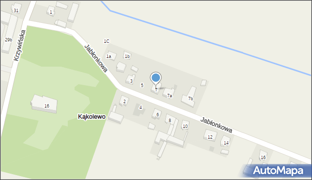 Kąkolewo, Jabłonkowa, 7, mapa Kąkolewo