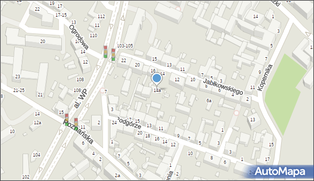 Kalisz, Jabłkowskiego Wojciecha, 14a, mapa Kalisza