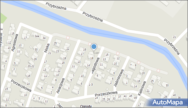 Kalisz, Jagodowa, 20, mapa Kalisza