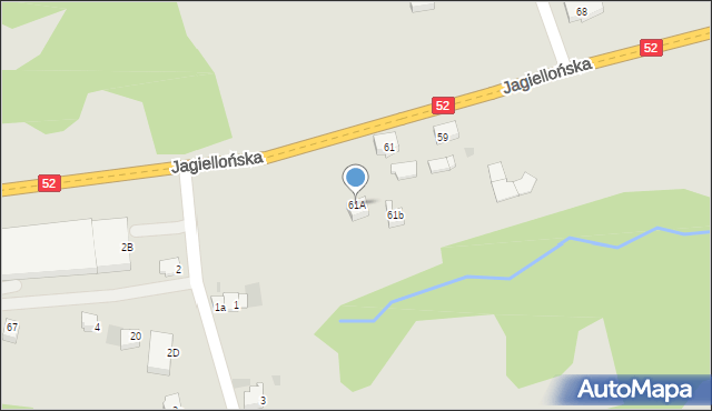 Kalwaria Zebrzydowska, Jagiellońska, 61A, mapa Kalwaria Zebrzydowska