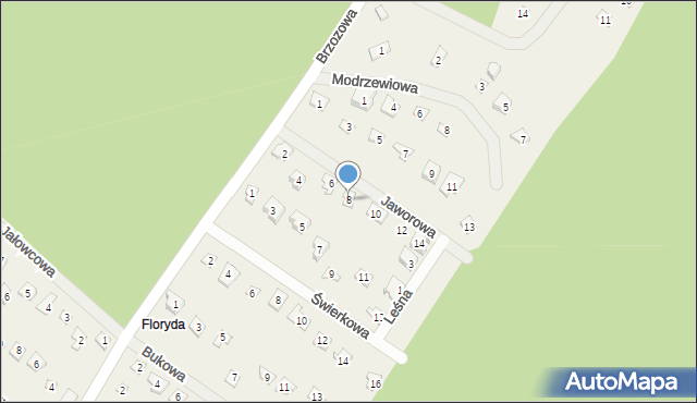 Kamińsko, Jaworowa, 8, mapa Kamińsko