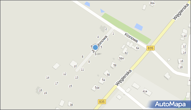 Kańczuga, Jarzębinowa, 7, mapa Kańczuga