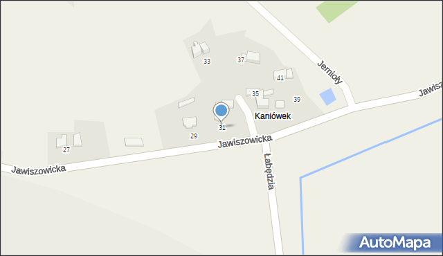 Kaniów, Jawiszowicka, 31, mapa Kaniów