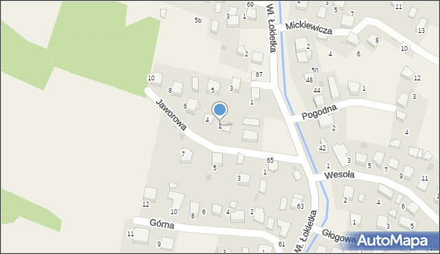 Karniowice, Jaworowa, 2, mapa Karniowice