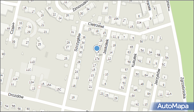 Katowice, Jaskółek, 19, mapa Katowic