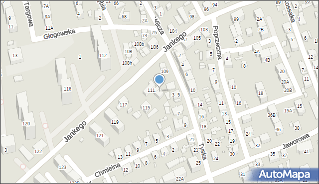 Katowice, Jankego Zygmunta Waltera, gen., 113, mapa Katowic