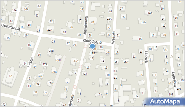 Katowice, Jaśminowa, 18B, mapa Katowic