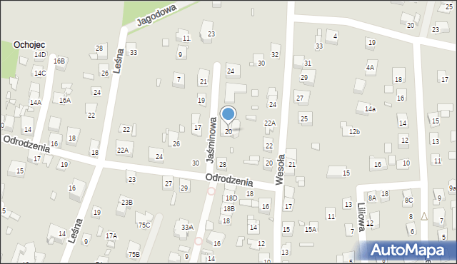 Katowice, Jaśminowa, 20, mapa Katowic