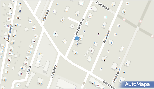 Kąty Wrocławskie, Jarzębinowa, 4, mapa Kąty Wrocławskie