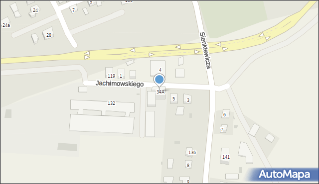 Kazimierza Wielka, Jachimowskiego Tadeusza Juliana, ks. płk., 34A, mapa Kazimierza Wielka