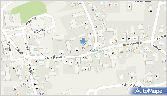 Kaźmierz, Jana Pawła II, 15, mapa Kaźmierz