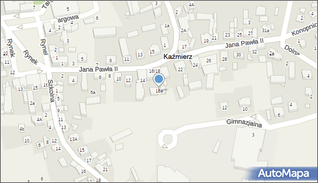 Kaźmierz, Jana Pawła II, 18a, mapa Kaźmierz