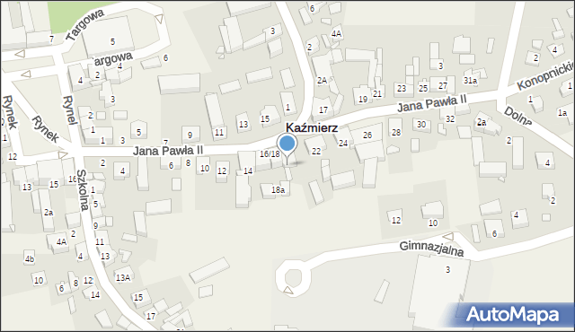 Kaźmierz, Jana Pawła II, 20, mapa Kaźmierz