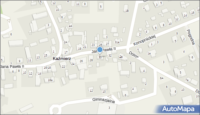 Kaźmierz, Jana Pawła II, 30, mapa Kaźmierz