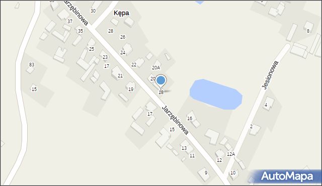 Kępa, Jarzębinowa, 18, mapa Kępa