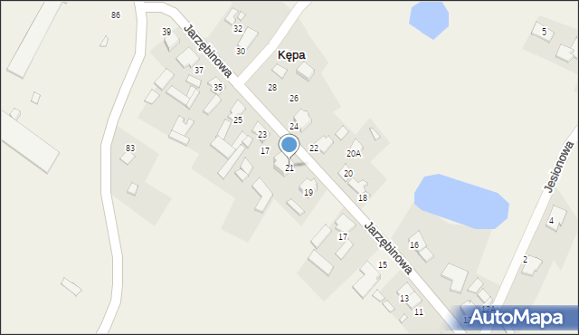 Kępa, Jarzębinowa, 21, mapa Kępa