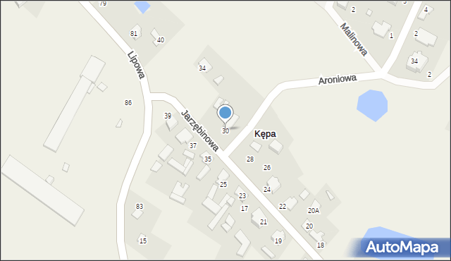 Kępa, Jarzębinowa, 30, mapa Kępa