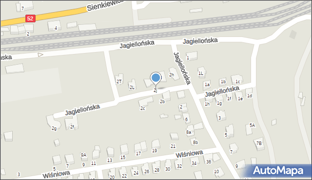 Kęty, Jagiellońska, 2j, mapa Kęty