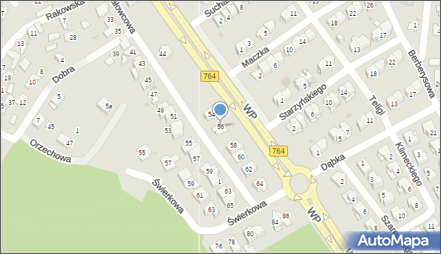 Kielce, Jałowcowa, 56, mapa Kielc