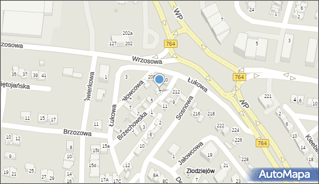 Kielce, Jałowcowa, 7, mapa Kielc