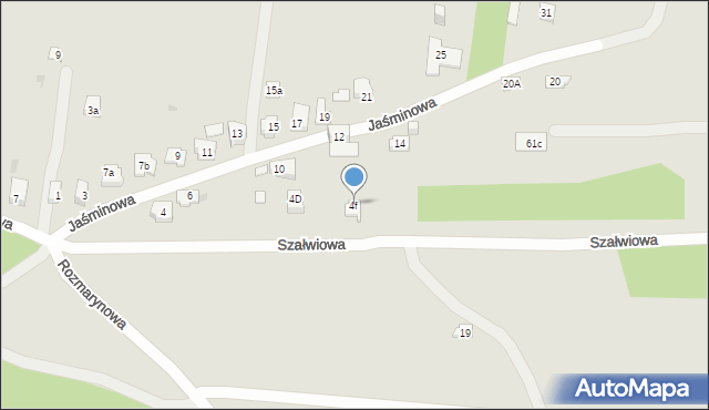 Kielce, Jaśminowa, 4f, mapa Kielc