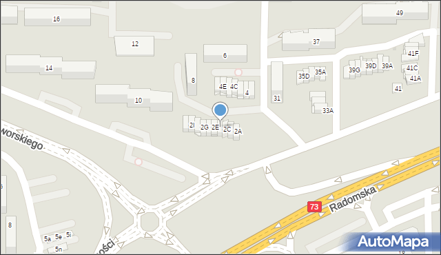 Kielce, Jaworskiego Mieczysława, ks. bp., 2D, mapa Kielc