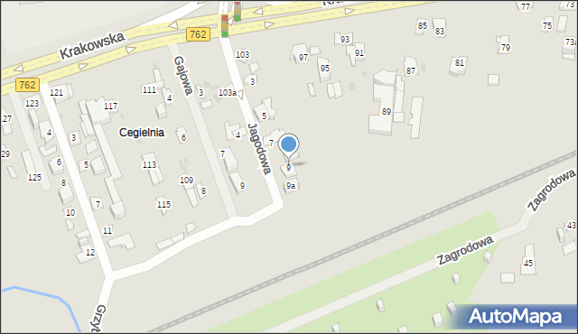 Kielce, Jagodowa, 9, mapa Kielc