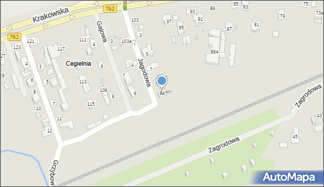 Kielce, Jagodowa, 9a, mapa Kielc