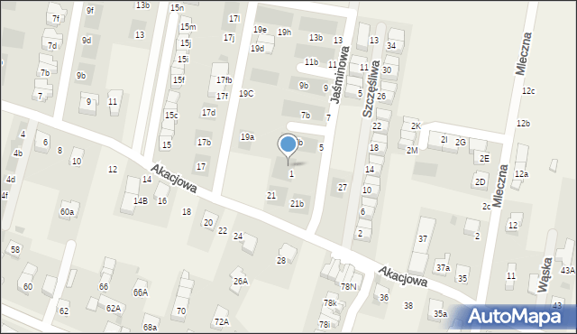 Kiełczów, Jaśminowa, 3, mapa Kiełczów