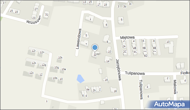 Kiełczówek, Jarzębinowa, 12, mapa Kiełczówek