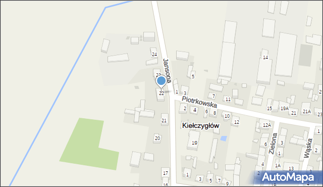 Kiełczygłów, Jansona Józefa, ks., 22, mapa Kiełczygłów