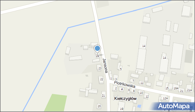 Kiełczygłów, Jansona Józefa, ks., 24, mapa Kiełczygłów