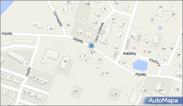 Kieźliny, Jagałły Jakuba, ks., 8, mapa Kieźliny