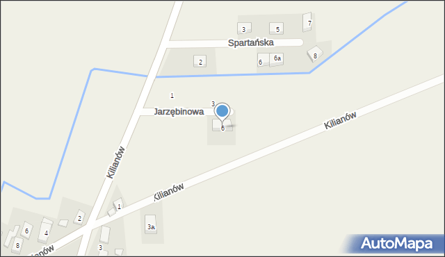 Kilianów, Jarzębinowa, 6, mapa Kilianów