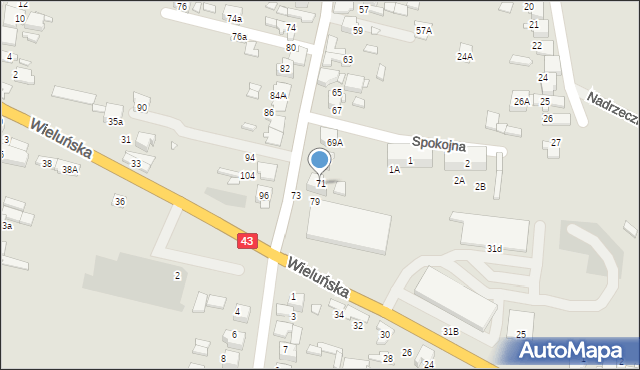 Kłobuck, Jasna, 71, mapa Kłobuck