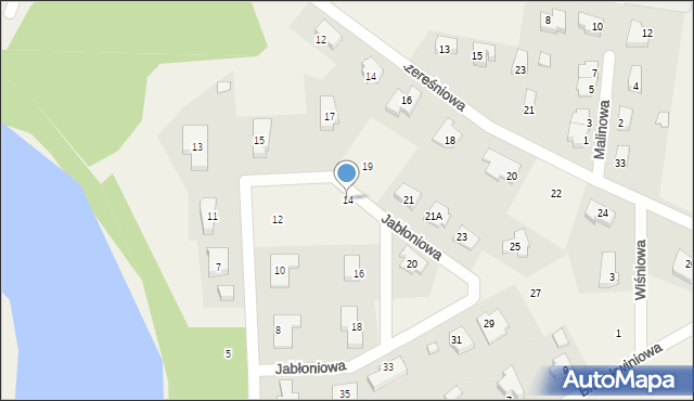 Kłodawa, Jabłoniowa, 14, mapa Kłodawa