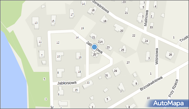 Kłodawa, Jabłoniowa, 20, mapa Kłodawa