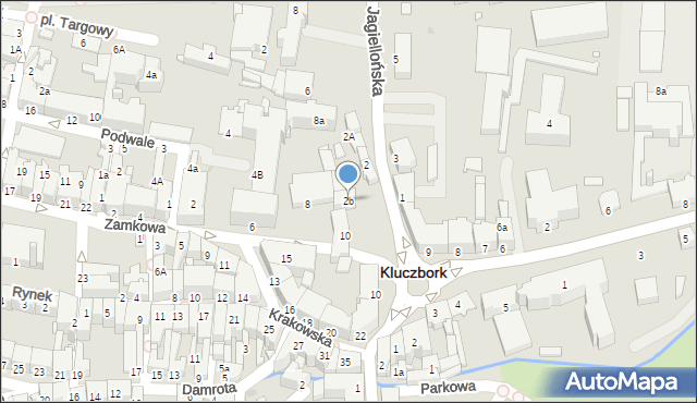 Kluczbork, Jagiellońska, 2b, mapa Kluczbork