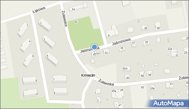 Kmiecin, Jaśminowa, 43, mapa Kmiecin