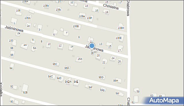 Knurów, Jaśminowa, 18, mapa Knurów