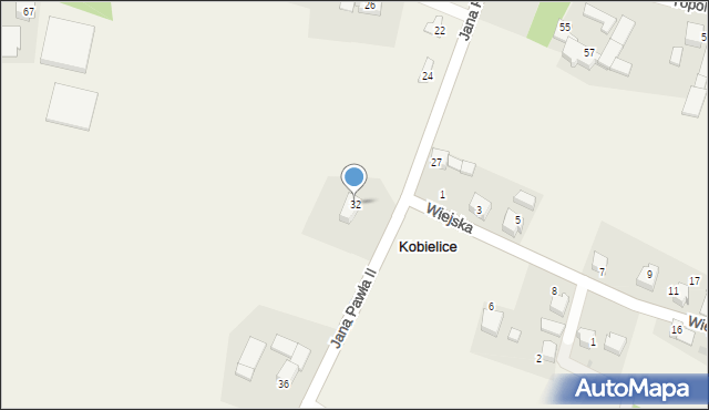 Kobielice, Jana Pawła II, 32, mapa Kobielice