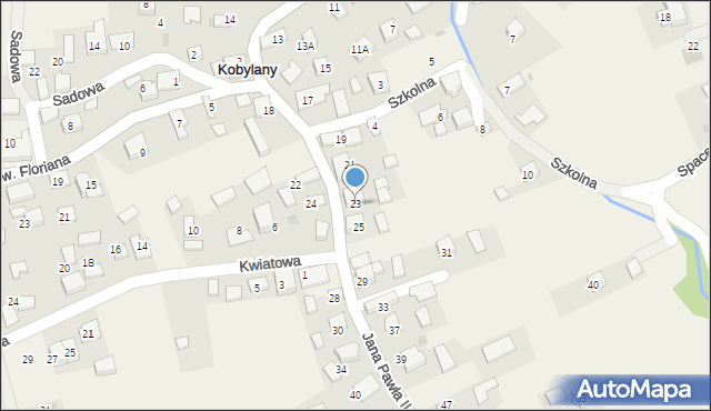 Kobylany, Jana Pawła II, 23, mapa Kobylany