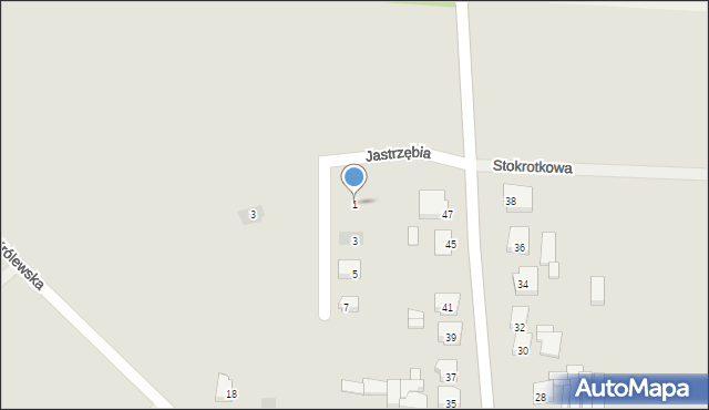 Kobylin, Jastrzębia, 1, mapa Kobylin