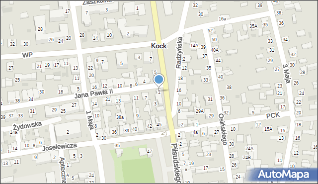 Kock, Jana Pawła II, 1, mapa Kock