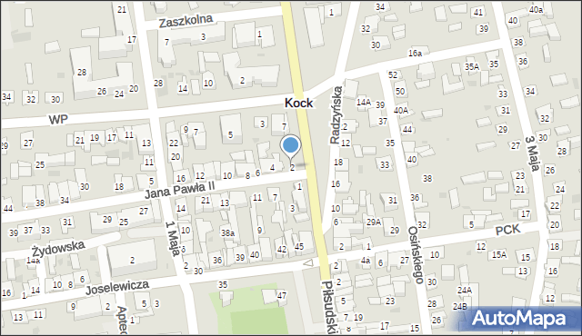 Kock, Jana Pawła II, 2, mapa Kock