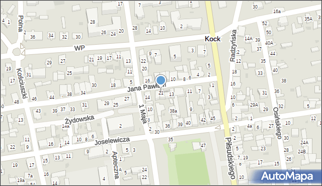 Kock, Jana Pawła II, 21, mapa Kock