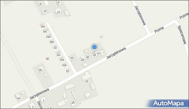 Kocmyrzów, Jarzębinowa, 24, mapa Kocmyrzów