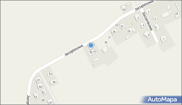 Kocmyrzów, Jarzębinowa, 41, mapa Kocmyrzów